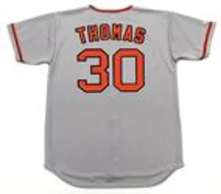 DERREL THOMAS San Francisco Giants 1975 Majestic Cooperstown Away Baseball Jersey 
