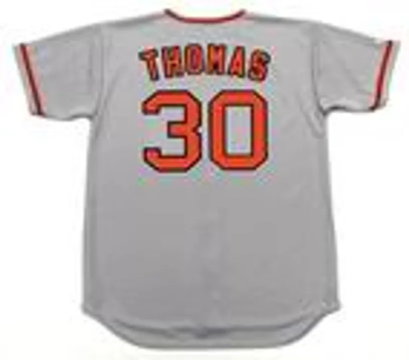 DERREL THOMAS San Francisco Giants 1975 Majestic Cooperstown Away Baseball Jersey 