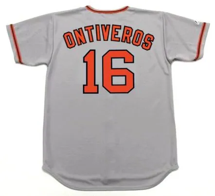 STEVE ONTIVEROS San Francisco Giants 1975 Majestic Cooperstown Away Baseball Jersey 
