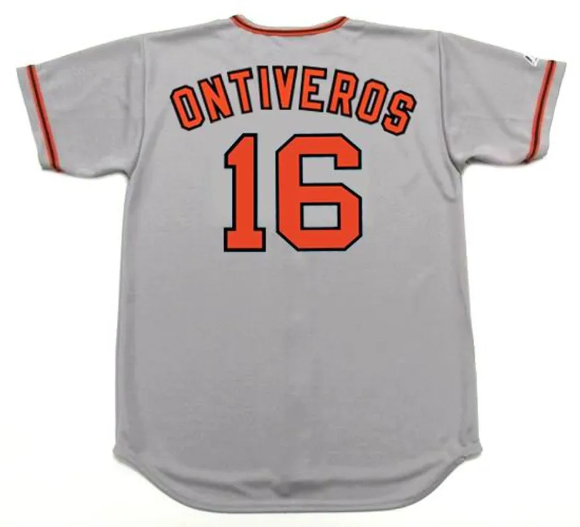 STEVE ONTIVEROS San Francisco Giants 1975 Majestic Cooperstown Away Baseball Jersey 