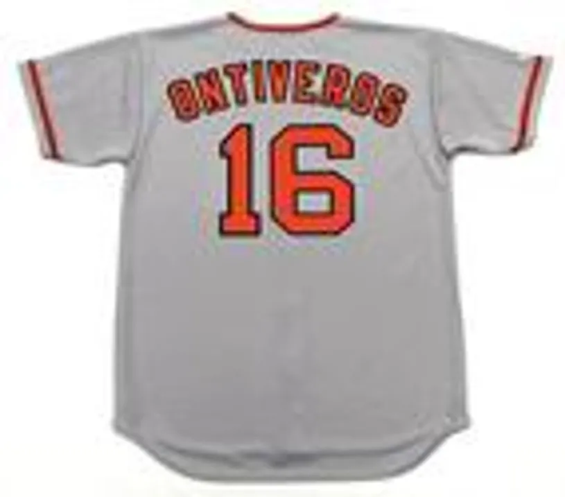 STEVE ONTIVEROS San Francisco Giants 1975 Majestic Cooperstown Away Baseball Jersey 