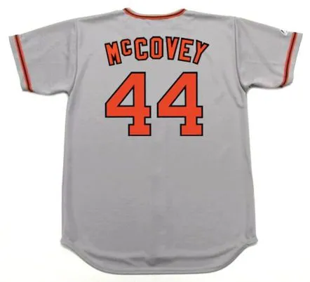 WILLIE McCOVEY San Francisco Giants 1973 Majestic Cooperstown Away Baseball Jersey 