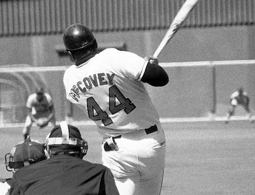 WILLIE McCOVEY San Francisco Giants 1973 Majestic Cooperstown Away Baseball Jersey 