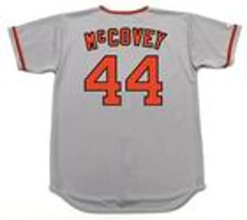 WILLIE McCOVEY San Francisco Giants 1973 Majestic Cooperstown Away Baseball Jersey 