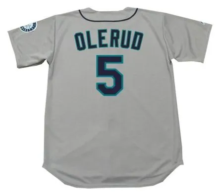 JOHN OLERUD Seattle Mariners 2001 Majestic Throwback Away Baseball Jersey 