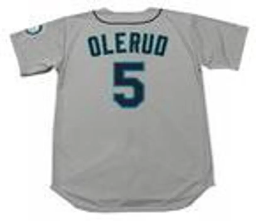 JOHN OLERUD Seattle Mariners 2001 Majestic Throwback Away Baseball Jersey 