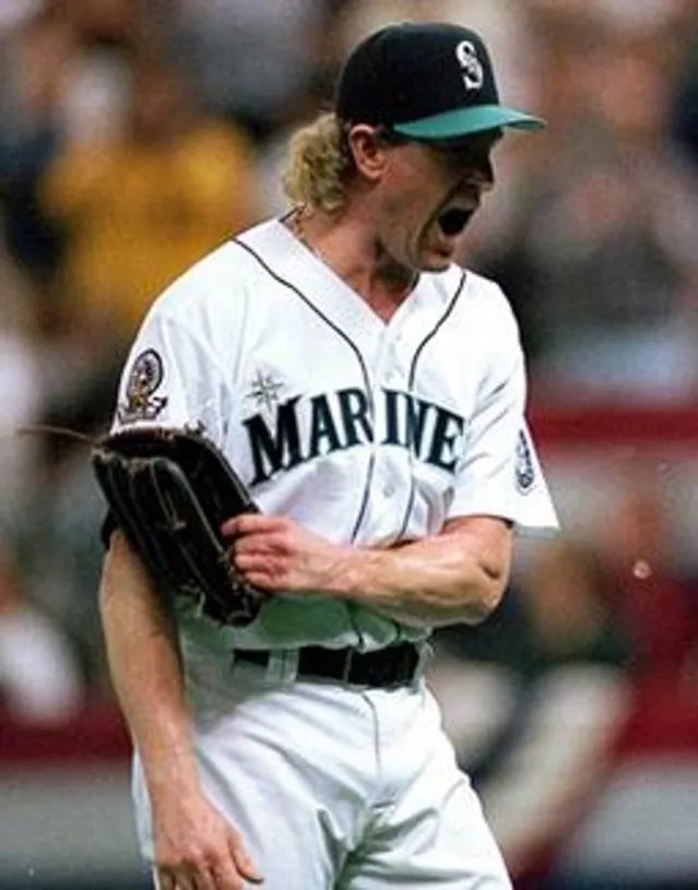 NORM CHARLTON Seattle Mariners 1997 Majestic Throwback Home Baseball Jersey 