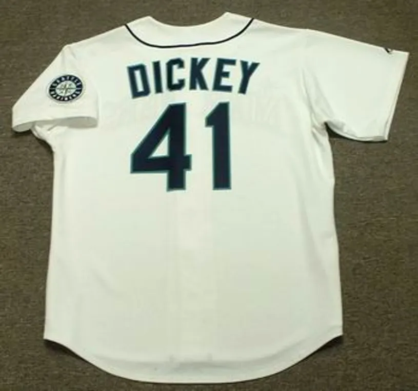 R.A. DICKEY Seattle Mariners 2008 Majestic Throwback Home Baseball Jersey 