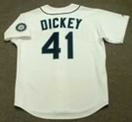 R.A. DICKEY Seattle Mariners 2008 Majestic Throwback Home Baseball Jersey 