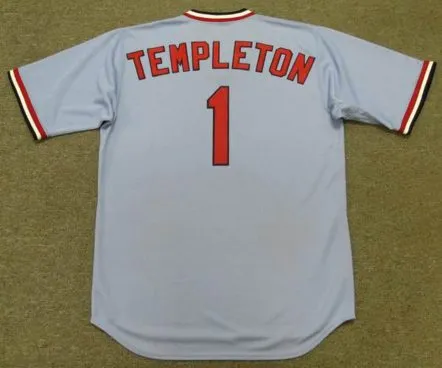GARRY TEMPLETON St. Louis Cardinals 1977 Majestic Cooperstown Away Baseball Jersey 