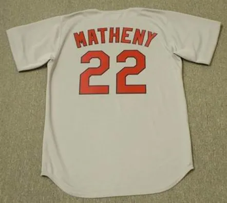 MIKE MATHENY St. Louis Cardinals 2000 Majestic Cooperstown Throwback Away Jersey 