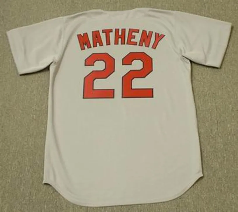 MIKE MATHENY St. Louis Cardinals 2000 Majestic Cooperstown Throwback Away Jersey 