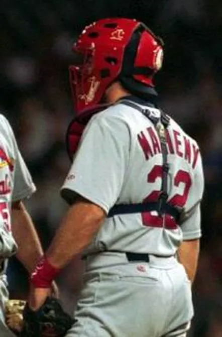 MIKE MATHENY St. Louis Cardinals 2000 Majestic Cooperstown Throwback Away Jersey 