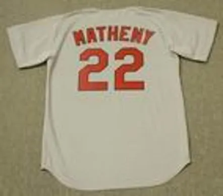 MIKE MATHENY St. Louis Cardinals 2000 Majestic Cooperstown Throwback Away Jersey 