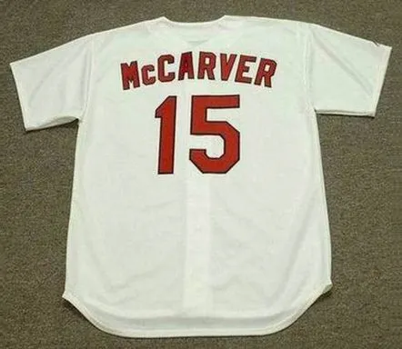 TIM McCARVER St. Louis Cardinals 1967 Majestic Cooperstown Throwback Home Baseball Jersey 