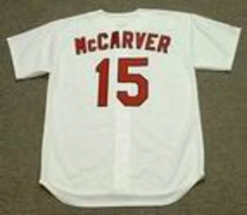 TIM McCARVER St. Louis Cardinals 1967 Majestic Cooperstown Throwback Home Baseball Jersey 