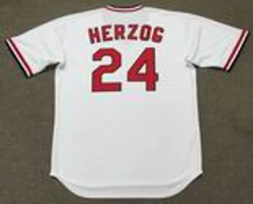 WHITEY HERZOG St. Louis Cardinals 1982 Majestic Cooperstown Home Baseball Jersey 