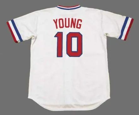 MICHAEL YOUNG Texas Rangers 1970’s Home Majestic Throwback Baseball Jersey 