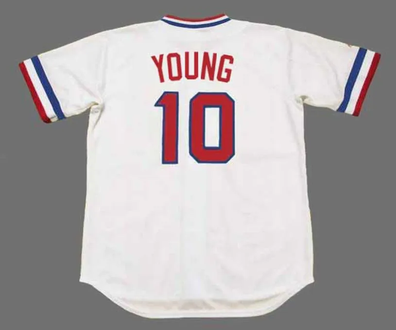 MICHAEL YOUNG Texas Rangers 1970’s Home Majestic Throwback Baseball Jersey 