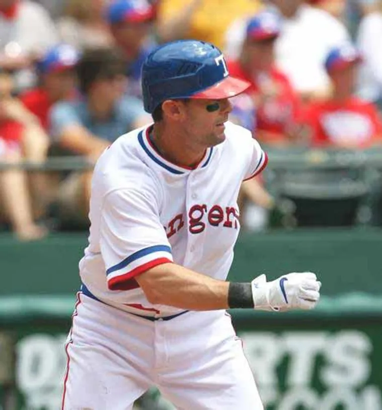 MICHAEL YOUNG Texas Rangers 1970’s Home Majestic Throwback Baseball Jersey 