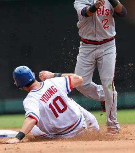 MICHAEL YOUNG Texas Rangers 1970’s Home Majestic Throwback Baseball Jersey 