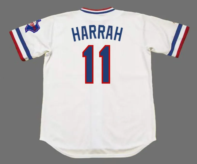 TOBY HARRAH Texas Rangers 1985 Home Majestic Throwback Baseball Jersey 