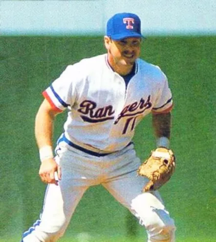 TOBY HARRAH Texas Rangers 1985 Home Majestic Throwback Baseball Jersey 