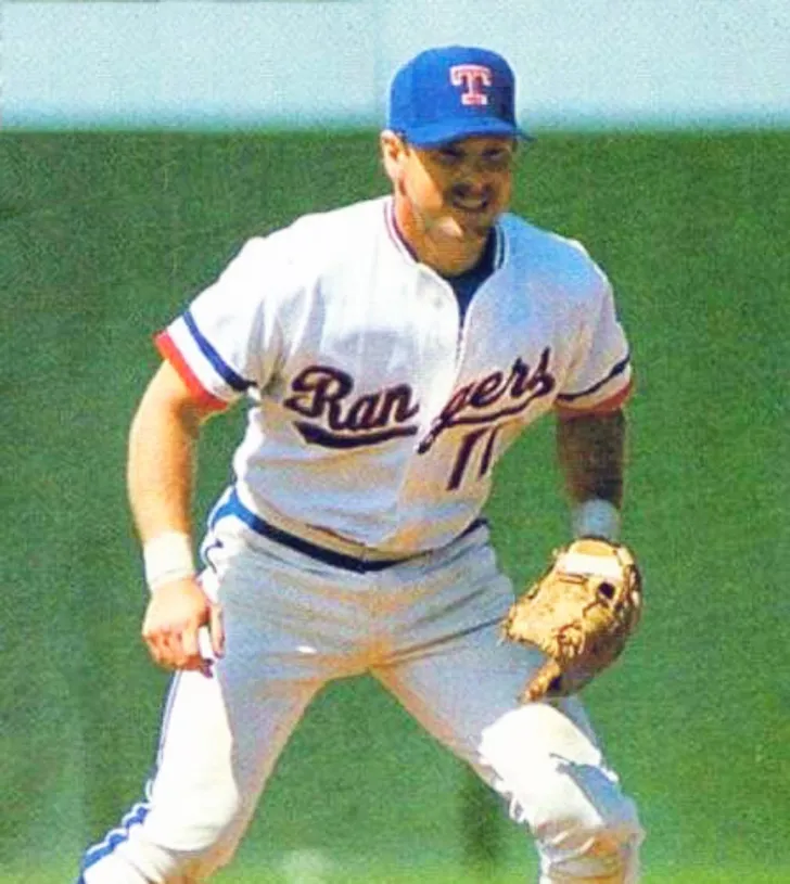 TOBY HARRAH Texas Rangers 1985 Home Majestic Throwback Baseball Jersey 