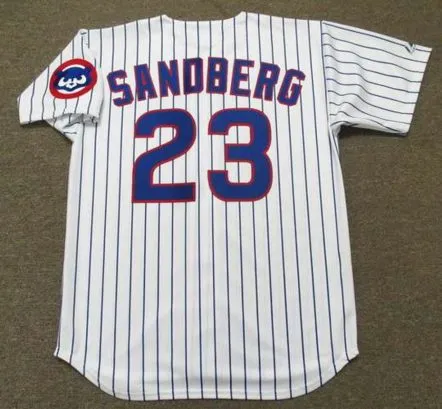 RYNE SANDBERG Chicago Cubs 1992 Home Majestic Baseball Throwback Jersey 