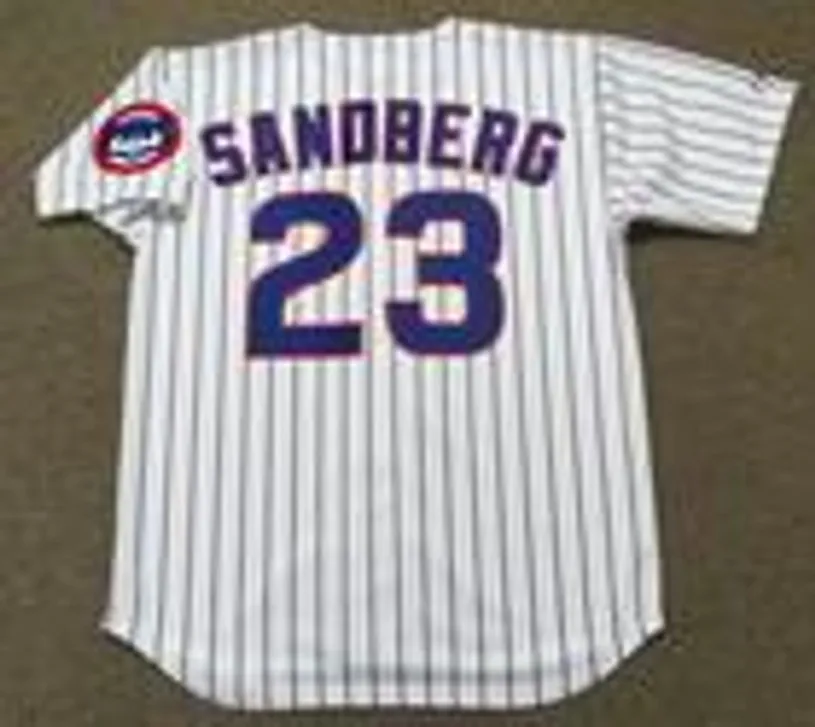 RYNE SANDBERG Chicago Cubs 1992 Home Majestic Baseball Throwback Jersey 