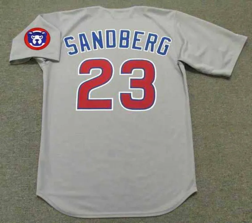 RYNE SANDBERG Chicago Cubs 1994 Majestic Throwback Away Baseball Jersey 