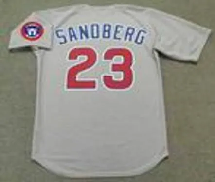 RYNE SANDBERG Chicago Cubs 1994 Majestic Throwback Away Baseball Jersey 