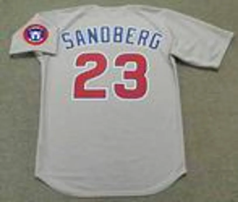 RYNE SANDBERG Chicago Cubs 1994 Majestic Throwback Away Baseball Jersey 