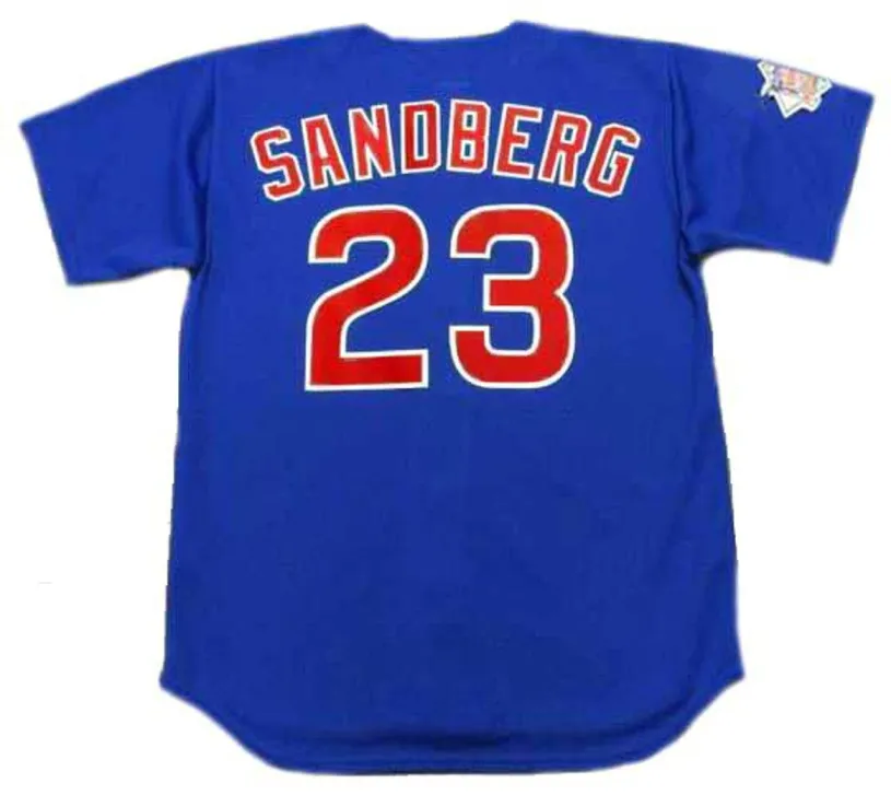RYNE SANDBERG Chicago Cubs 1997 Majestic Throwback Alternate Baseball Jersey 