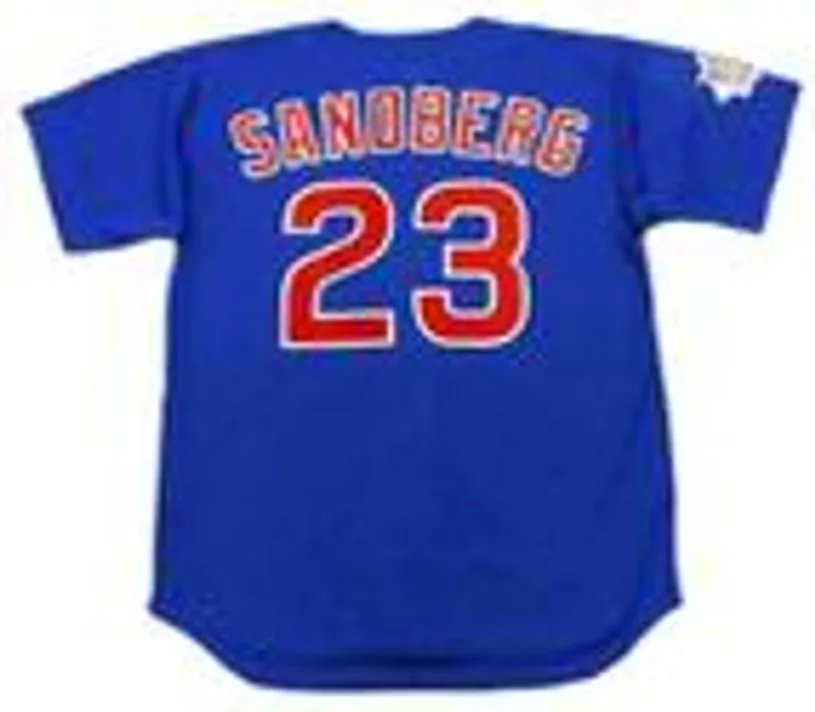 RYNE SANDBERG Chicago Cubs 1997 Majestic Throwback Alternate Baseball Jersey 