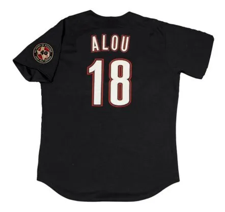 MOISES ALOU Houston Astros 2001 Alternate Majestic Baseball Throwback Jersey 