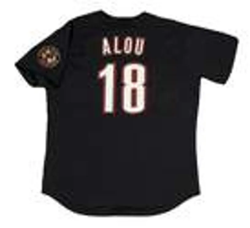 MOISES ALOU Houston Astros 2001 Alternate Majestic Baseball Throwback Jersey 