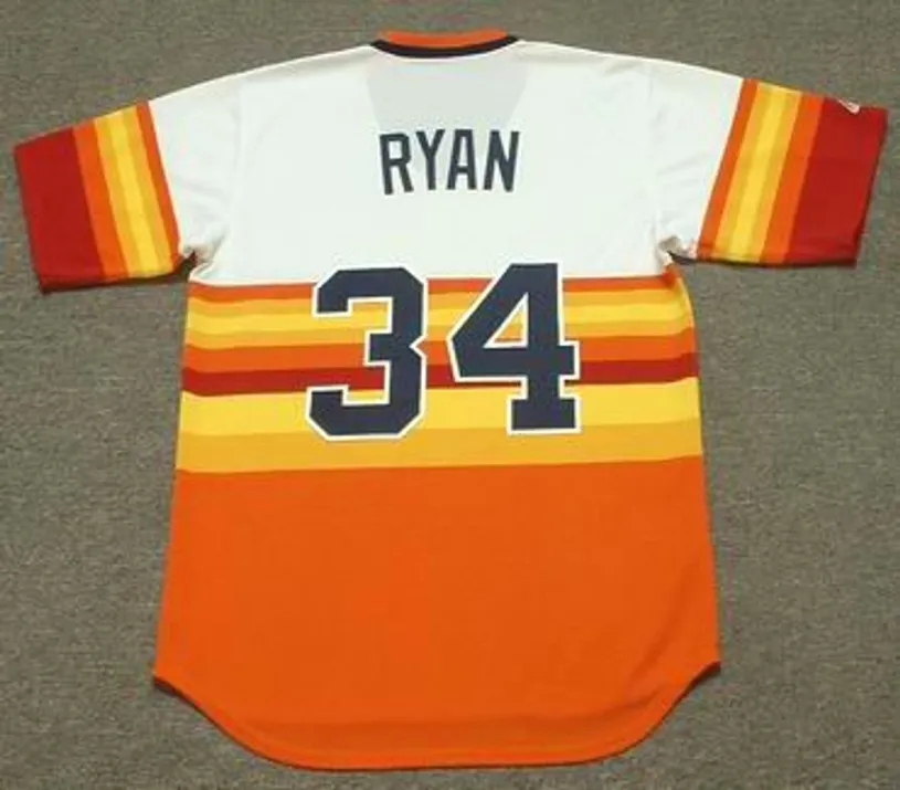 NOLAN RYAN Houston Astros 1980 Home Majestic Baseball Throwback Jersey 