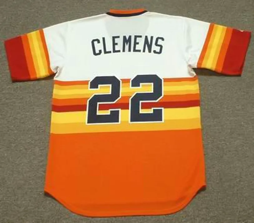 ROGER CLEMENS Houston Astros Majestic Cooperstown Throwback Baseball Jersey 