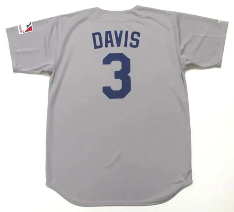 WILLIE DAVIS Los Angeles Dodgers 1969 Away Majestic Throwback  Baseball Jersey 