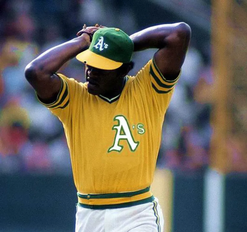 VIDA BLUE Oakland Athletics 1973 Majestic Throwback Baseball Jersey 