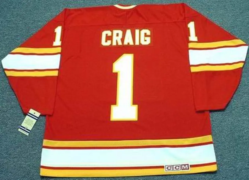 JIM CRAIG Atlanta Flames 1980 CCM Vintage Throwback Away NHL Hockey Jersey 