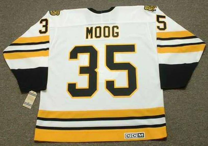 ANDY MOOG Boston Bruins 1990 Home CCM Throwback NHL Hockey Jersey 