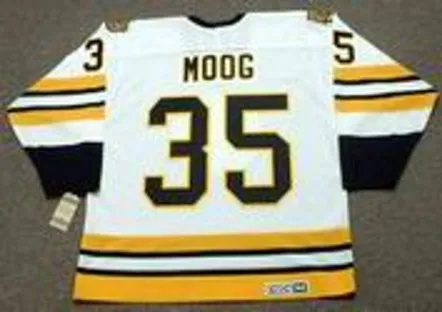 ANDY MOOG Boston Bruins 1990 Home CCM Throwback NHL Hockey Jersey 