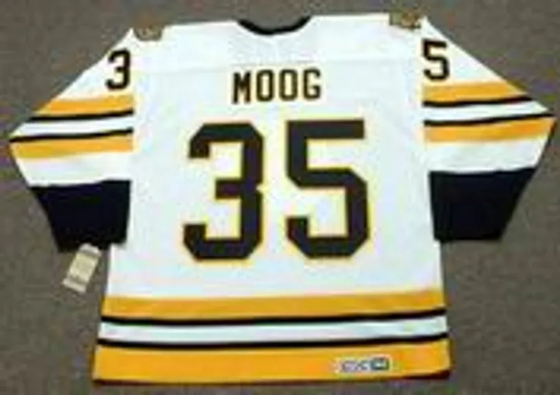ANDY MOOG Boston Bruins 1990 Home CCM Throwback NHL Hockey Jersey 