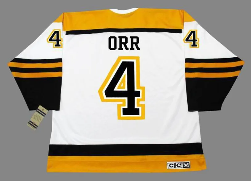 BOBBY ORR Boston Bruins 1966 Away CCM Throwback NHL Hockey Jersey 