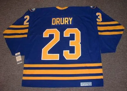 CHRIS DRURY Buffalo Sabres 2006 Home CCM Vintage Throwback NHL Hockey Jersey 