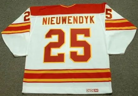 JOE NIEUWENDYK Calgary Flames 1980’s CCM Vintage Throwback Home NHL Hockey Jersey 