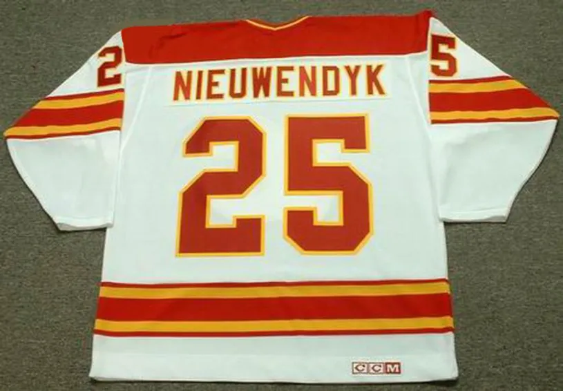 JOE NIEUWENDYK Calgary Flames 1980’s CCM Vintage Throwback Home NHL Hockey Jersey 