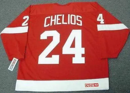 CHRIS CHELIOS Detroit Red Wings 2002 Away CCM Throwback NHL Hockey Jersey 